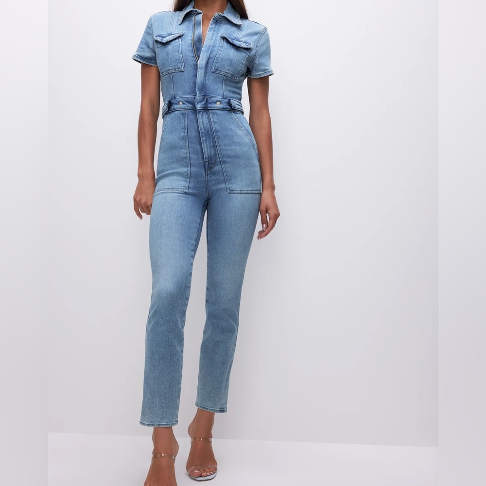 Good American denim jumpsuit